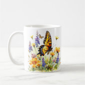 Butterfly & Wildflowers Koffie Mok (Links)