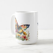 Butterfly & Wildflowers Koffie Mok (Voorkant links)