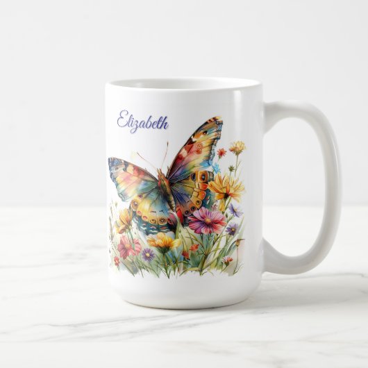Butterfly & Wildflowers Koffie Mok (Rechts)