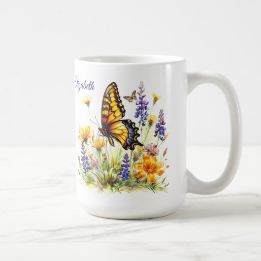 Butterfly & Wildflowers Koffie Mok (Rechts)
