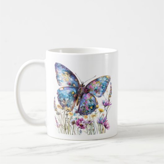 Butterfly & Wildflowers Koffie Mok (Links)
