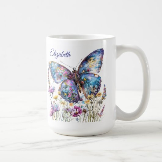 Butterfly & Wildflowers Koffie Mok (Rechts)