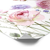 Butterfly Wildflowers Meisje Baby shower Welkom Poster (Hoek)