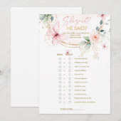 Butterfly Wildflowers zei hij dat ze een spel zei Kaart (Voorkant / Achterkant)