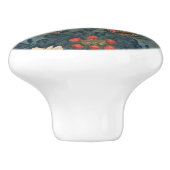 Butterfly William Morris stijl Blauw & Rood Bloeme Keramische Knop (Zijkant)