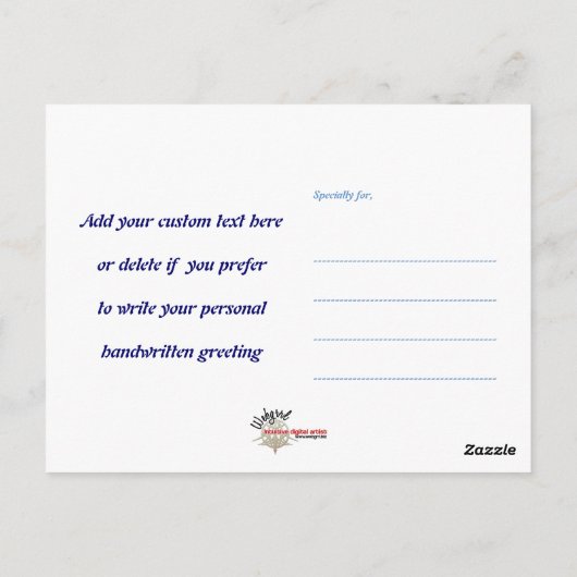 Butterfly Wind Dance Dank u Briefkaart (Achterkant)