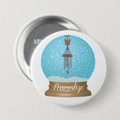 Butterfly windchime tuin sneeuw wereldbol knop ronde button 7,6 cm (Voorkant /achterkant)