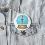 Butterfly windchime tuin sneeuw wereldbol knop ronde button 7,6 cm (In situ)