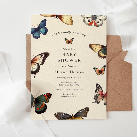 Butterfly Wings-Baby shower Kaart