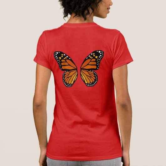 Butterfly Wings Dames T-shirt Cute Butterfly T-shi (Achterkant)