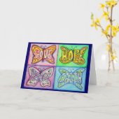 Butterfly Wings four Wordgroet of Note Cards Kaart (Gele Bloem)