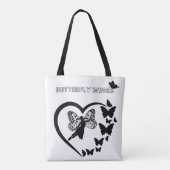 Butterfly Wings Heart Silhouette Canvas tas (Achterkant)
