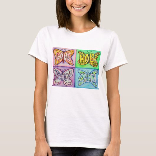 Butterfly Wings Inspirerend Woorden Aangepaste Shi T-shirt (Voorkant)