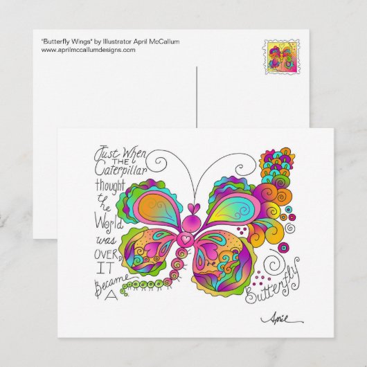 BUTTERFLY WINGS van April McCallum Briefkaart (Voorkant / Achterkant)