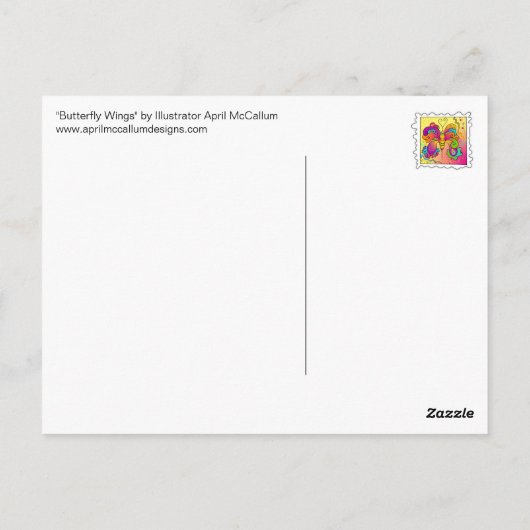 BUTTERFLY WINGS van April McCallum Briefkaart (Achterkant)