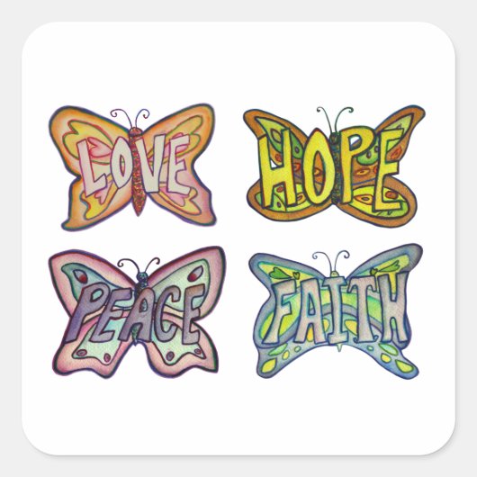 Butterfly Wings Word Art Aangepaste sticker Sticke (Voorkant)