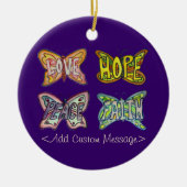 Butterfly Wings Word Art Hanger Ornamenten (Voorkant)