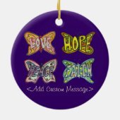 Butterfly Wings Word Art Hanger Ornamenten (Achterkant)