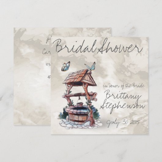 BUTTERFLY WISHING GOED WEDDING KAART (Voorkant / Achterkant)