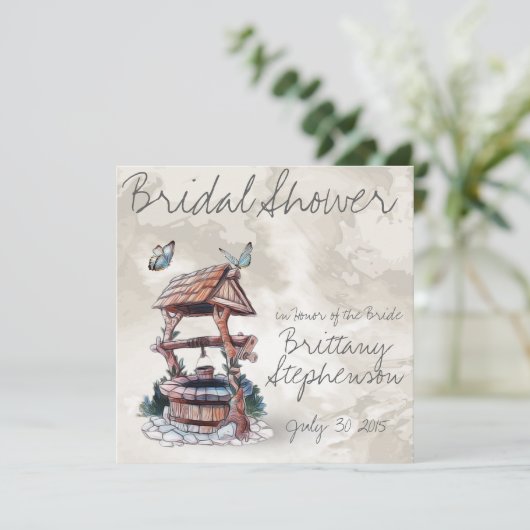 BUTTERFLY WISHING GOED WEDDING KAART (Staand voorkant)