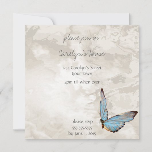 BUTTERFLY WISHING GOED WEDDING KAART (Achterkant)