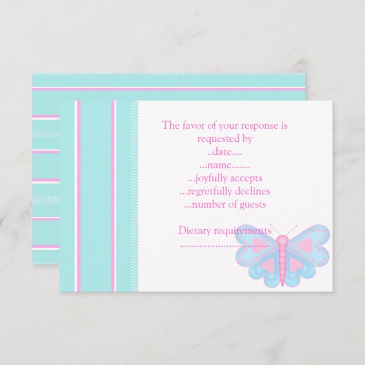 BUTTERFLY WISHT RSVP KAART (Voorkant / Achterkant)