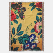 Butterfly with a bush woven jacquard blanket deken (Voorkant Verticaal)
