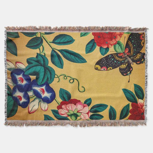 Butterfly with a bush woven jacquard blanket deken (Voorkant)
