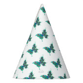 Butterfly with Green Peacock Feathers Feesthoedjes (Links)