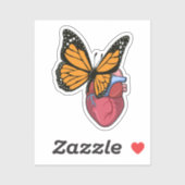 Butterfly with Heart Sticker (Vel)