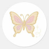 Butterfly with Pearlescent Wings Ronde Sticker (Voorkant)