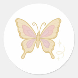 Butterfly with Pearlescent Wings Ronde Sticker