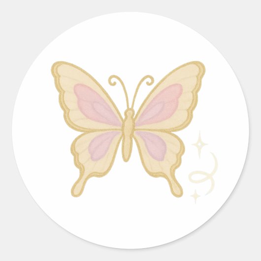 Butterfly with Pearlescent Wings Ronde Sticker (Voorkant)