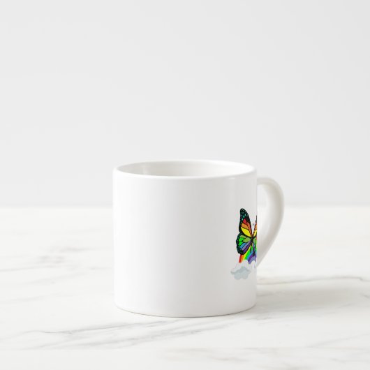 Butterfly with Rainbow Espresso Kop (Voorkant rechts)