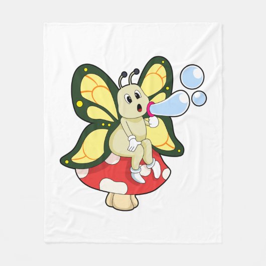 Butterfly with Soap bubbles Fleece Deken (Voorkant)