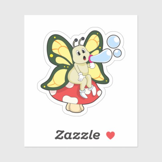 Butterfly with Soap bubbles Sticker (Vel)
