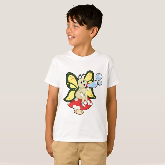 Butterfly with Soap bubbles T-shirt (Voorkant volledig)