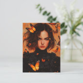 Butterfly Woman-Briefkaart Briefkaart (Staand voorkant)
