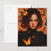 Butterfly Woman-Briefkaart Briefkaart (Voorkant / Achterkant)