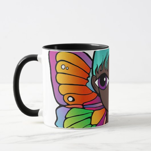 Butterfly Woman Coffee Mok (Links)