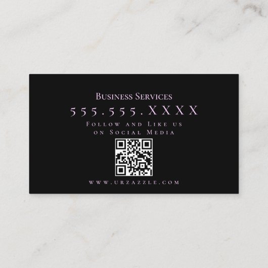 Butterfly Woman Makeup Facepating QR Code Visitekaartje (Achterkant)