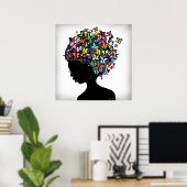 Butterfly Woman Poster (Thuiskantoor)