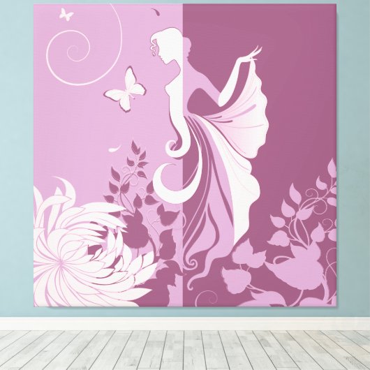 Butterfly Woman Wrapped Canvas (Insitu (Houten vloer))