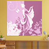 Butterfly Woman Wrapped Canvas (Insitu (Woonkamer))
