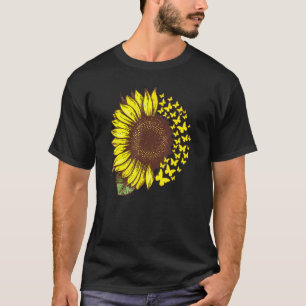 Butterfly Women Summer  Retro Sunflower Sun T-shirt