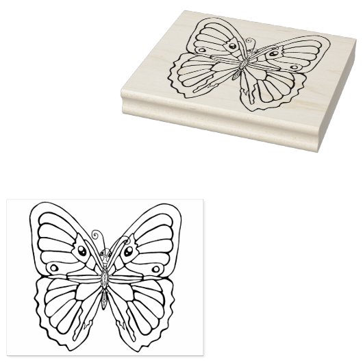 BUTTERFLY Wood Art Stamp Rubberstempel (Gestempeld)