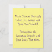 Butterfly Word Art Aangepast ontwerp Uitnodigingen (Achterkant)