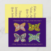 Butterfly Word Art Aangepast ontwerp Uitnodigingen (Voorkant / Achterkant)