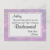 Butterfly - Word jij mijn bruidsmeisje? Uitnodiging Briefkaart (Voorkant)