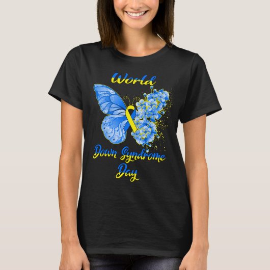 Butterfly World Down Syndrome Day Support en T-shirt (Voorkant)